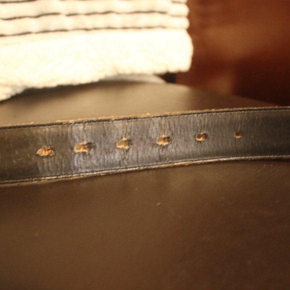 MENS LEATHER BELT W/SPLIT COWHIDE ON MELLOW ROUND - Picture 4 of 8